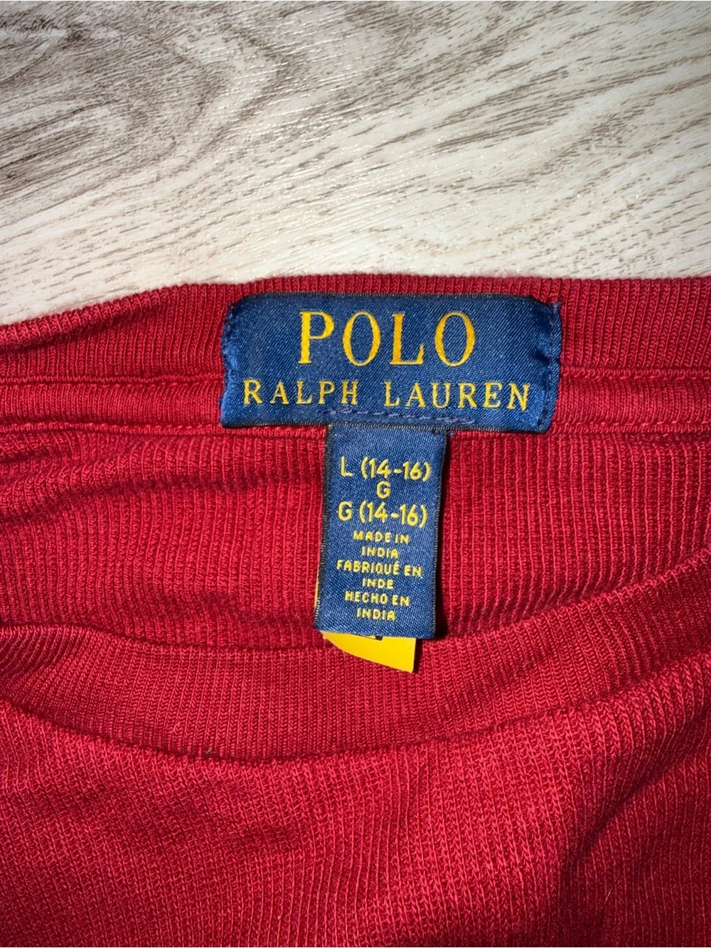 Ralph Lauren Red Crewneck Pullover Kids Size L 14-16